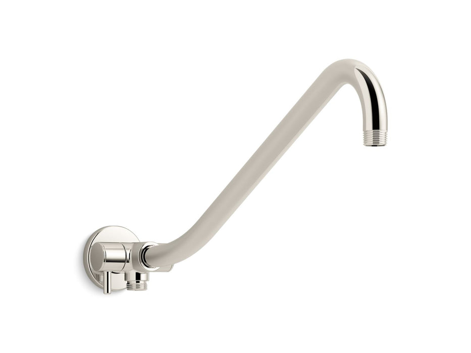 KOHLER K-76337 Gooseneck Rainhead arm with 2-way diverter, vibrant polished nickel