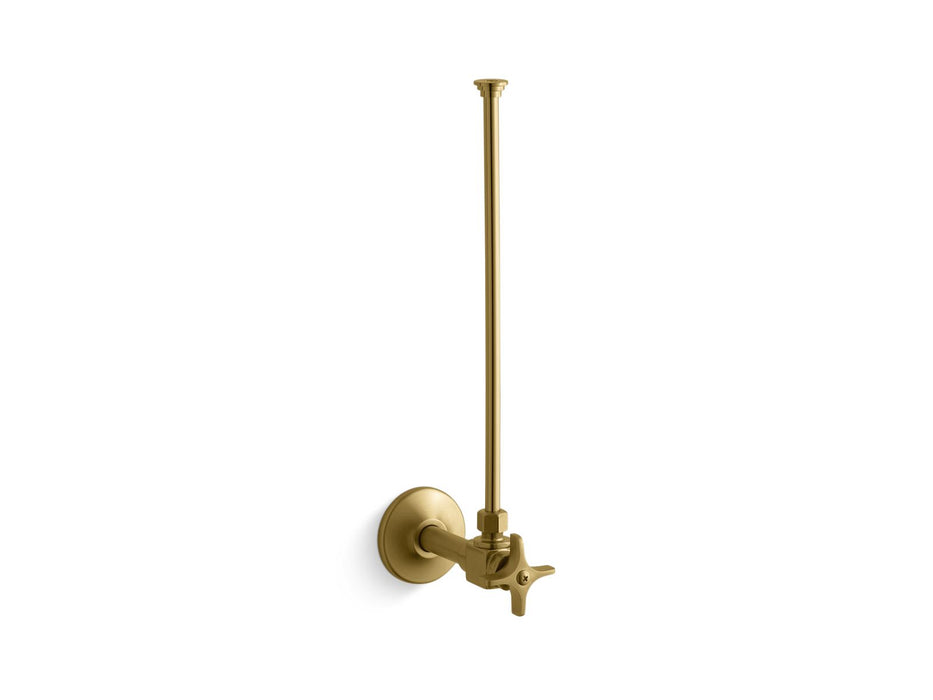 KOHLER K-7637 3/8" NPT angle supply with stop and annealed vertical tube, vibrant brushed moderne brass