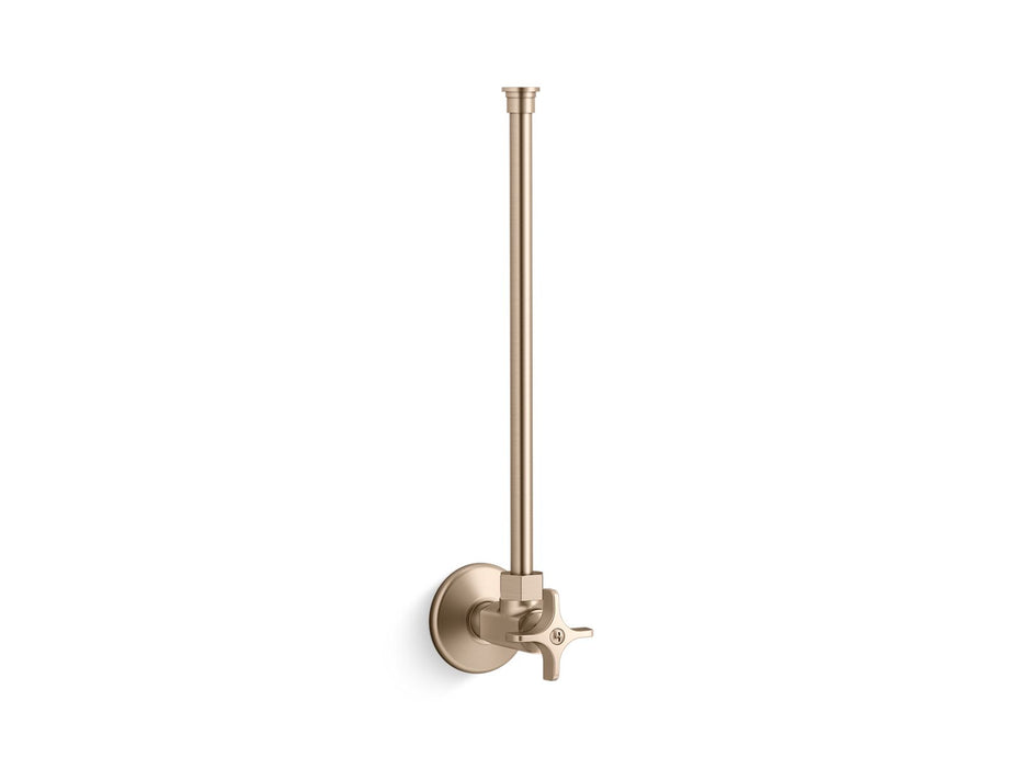 KOHLER K-7638 1/2" NPT angle supply with stop with cross handle and annealed vertical tube, vibrant brushed bronze
