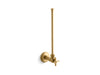 KOHLER K-7638 1/2" NPT angle supply with stop with cross handle and annealed vertical tube, vibrant brushed moderne brass