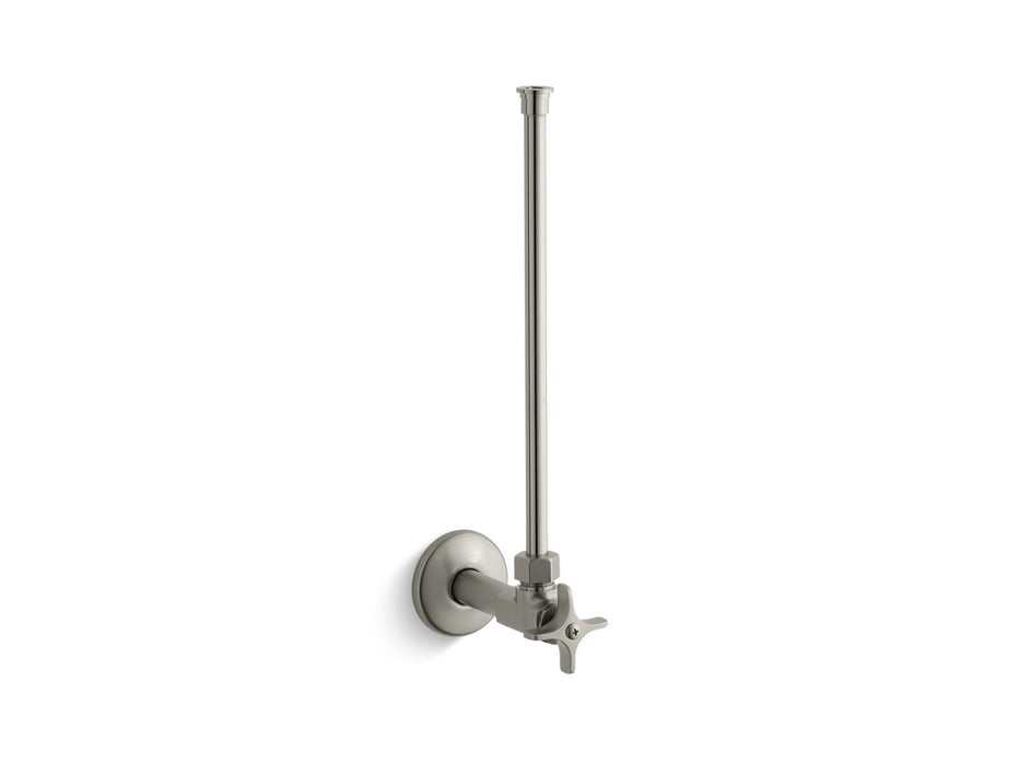 KOHLER K-7638 1/2" NPT angle supply with stop with cross handle and annealed vertical tube, vibrant brushed nickel