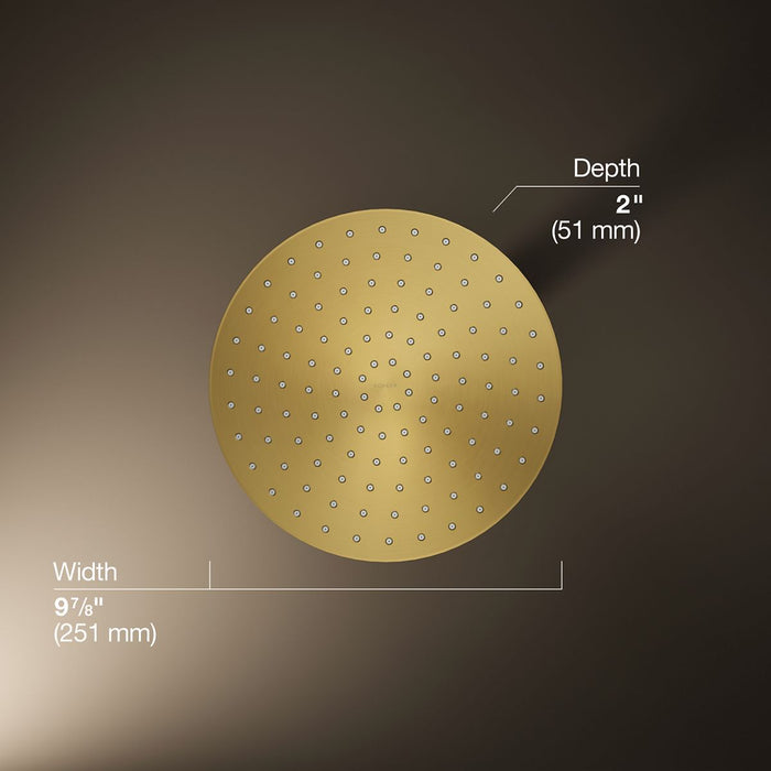 KOHLER K-76465-G Awaken 10" single-function rainhead, 1.75 gpm, vibrant brushed moderne brass - view 5