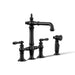 KOHLER K-76520-4 Artifacts Two-hole bridge bar sink faucet with side sprayer, matte black - view 5
