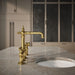 KOHLER K-76520-4 Artifacts Two-hole bridge bar sink faucet with side sprayer, vibrant brushed moderne brass - view 3