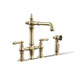 KOHLER K-76520-4 Artifacts Two-hole bridge bar sink faucet with side sprayer, vibrant french gold - view 5