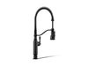 KOHLER K-77515 Tournant Semi-professional kitchen sink faucet with three-function sprayhead, matte black