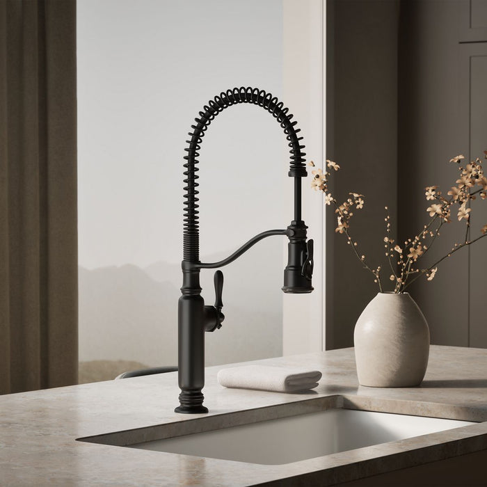 KOHLER K-77515 Tournant Semi-professional kitchen sink faucet with three-function sprayhead, matte black - view 4
