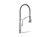 KOHLER K-77515 Tournant Semi-professional kitchen sink faucet with three-function sprayhead, polished chrome