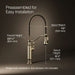 KOHLER K-77515 Tournant Semi-professional kitchen sink faucet with three-function sprayhead, vibrant french gold - view 2