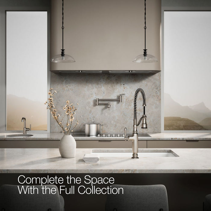 KOHLER K-77515 Tournant Semi-professional kitchen sink faucet with three-function sprayhead