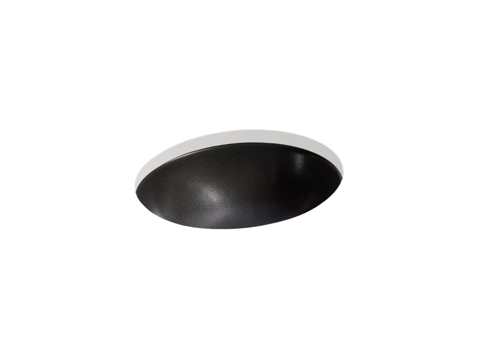 KOHLER K-77635 Shagreen Caxton 19-1/4" oval undermount bathroom sink, no overflow, ebony pearl