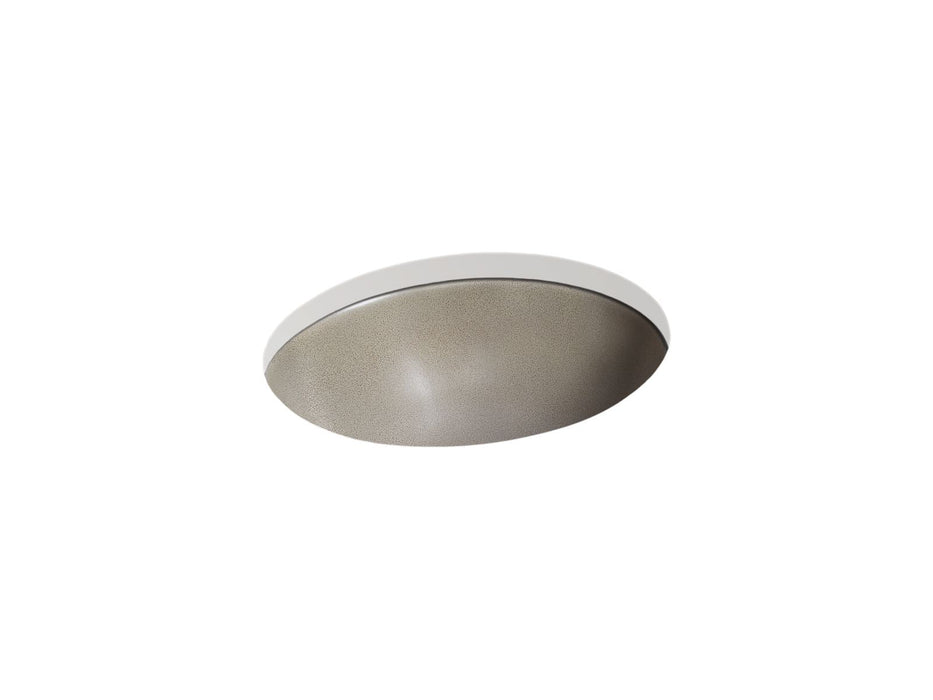 KOHLER K-77635 Shagreen Caxton 19-1/4" oval undermount bathroom sink, no overflow, oyster pearl