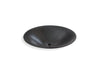 KOHLER K-77714 Shagreen Carillon 17-1/2" round drop-in bathroom sink, no overflow, ebony pearl