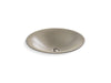 KOHLER K-77714 Shagreen Carillon 17-1/2" round drop-in bathroom sink, no overflow, oyster pearl