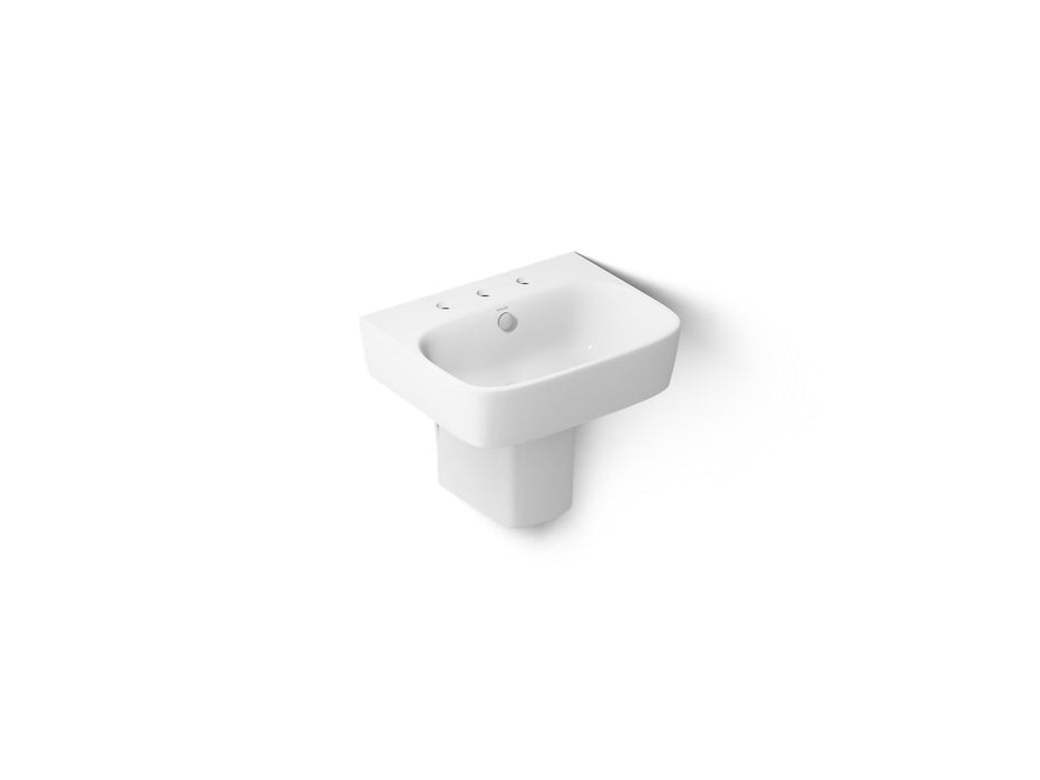 KOHLER K-77768-8 ModernLife wall-mount pedestal bathroom sink, white