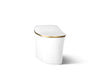 KOHLER K-77795 Eir One-piece Elongated Smart Toilet, Dual-flush, white with moderne brushed brass