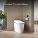 KOHLER K-77795 Eir One-piece Elongated Smart Toilet, Dual-flush, white with sunrise gold trim - view 3