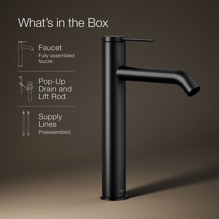 KOHLER K-77959-4A Components Tall single-handle bathroom sink faucet, 1.2 gpm, matte black - view 5