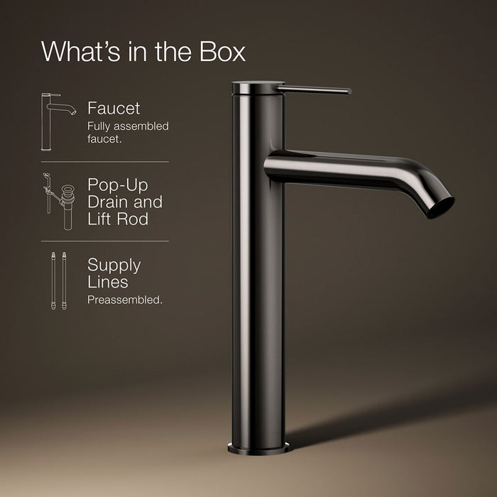 KOHLER K-77959-4A Components Tall single-handle bathroom sink faucet, 1.2 gpm