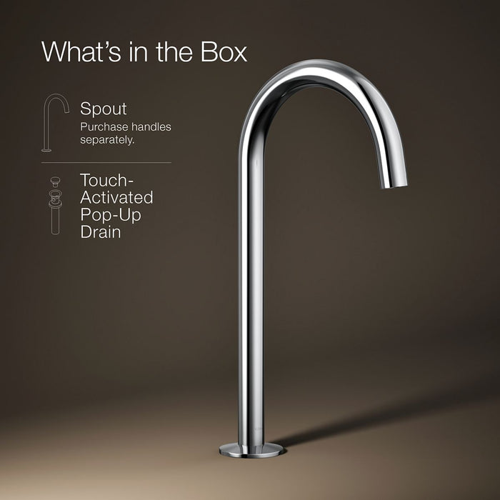 KOHLER K-77965 Components Bathroom sink faucet spout with Tube design, 1.2 gpm