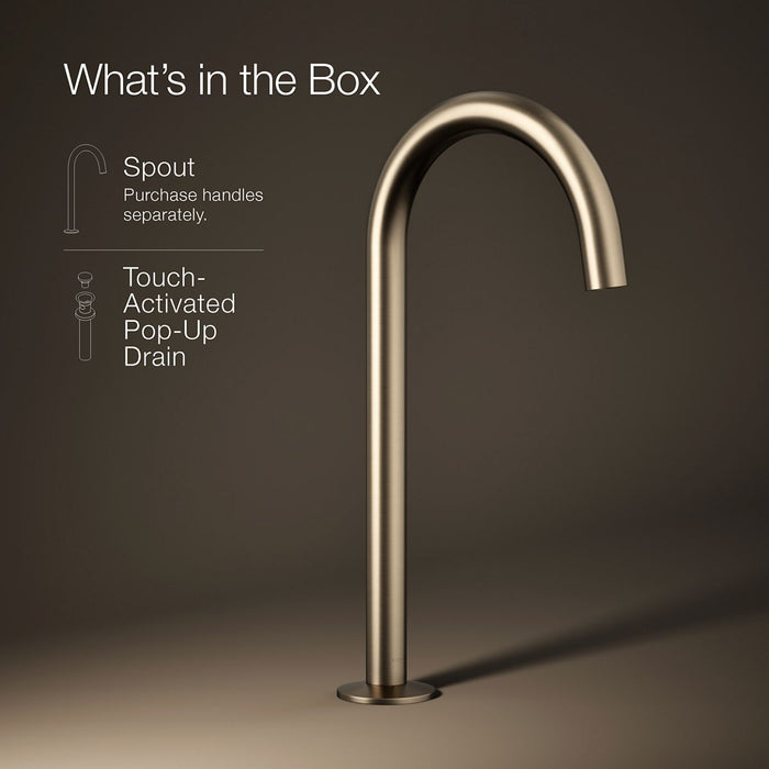 KOHLER K-77965 Components Bathroom sink faucet spout with Tube design, 1.2 gpm