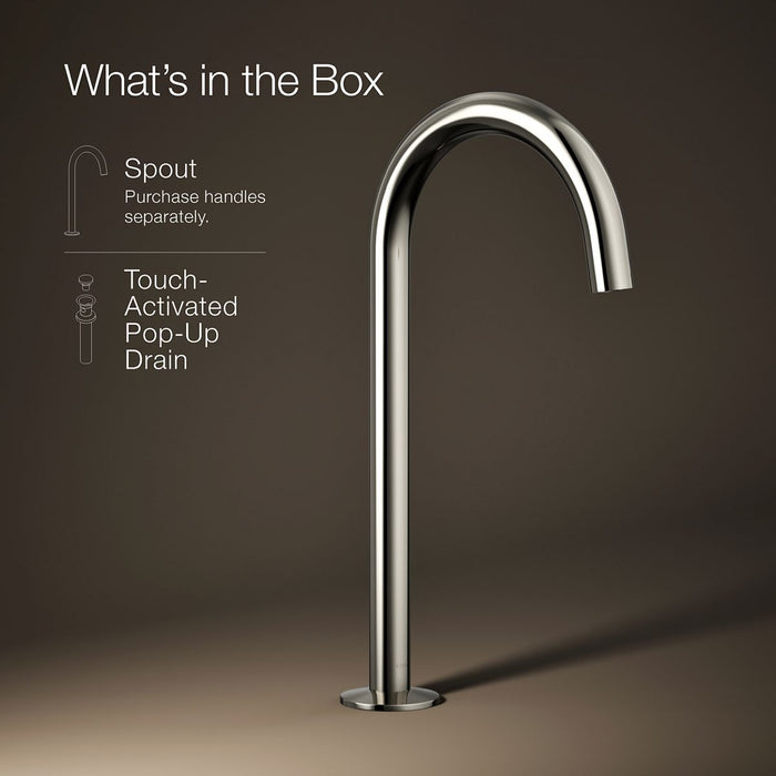 KOHLER K-77965 Components Bathroom sink faucet spout with Tube design, 1.2 gpm
