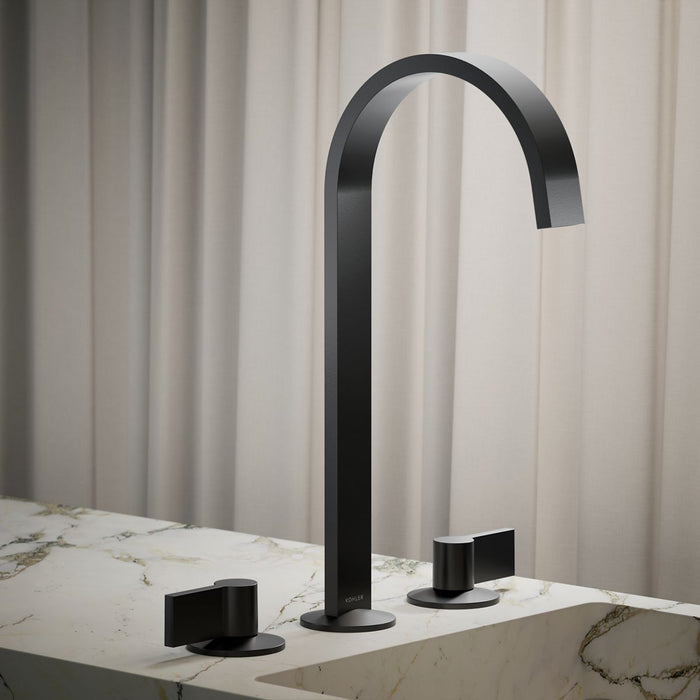 KOHLER K-77966 Components Bathroom Sink Faucet Spout with Ribbon Design, 1.2 GPM, matte black - view 5
