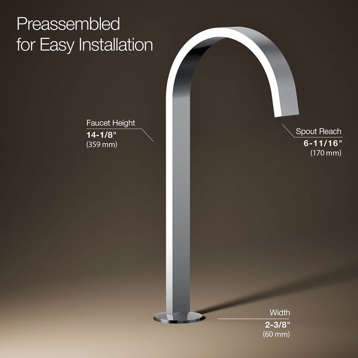 KOHLER K-77966 Components Bathroom Sink Faucet Spout with Ribbon Design, 1.2 GPM, polished chrome - view 2