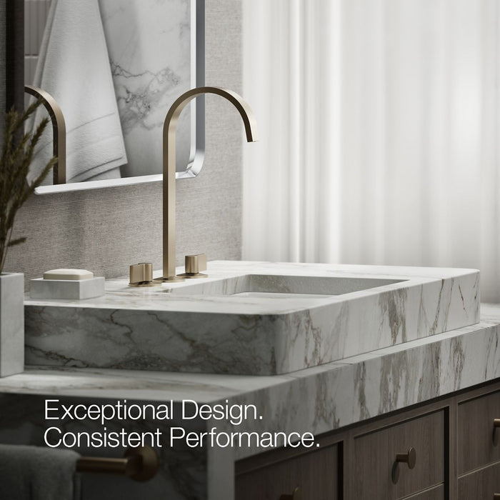 KOHLER K-77966 Components Bathroom Sink Faucet Spout with Ribbon Design, 1.2 GPM, vibrant brushed bronze - view 2