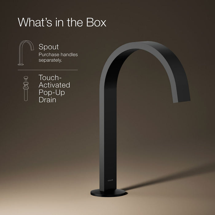 KOHLER K-77968 Components Bathroom sink faucet spout with Ribbon design, 1.2 gpm, matte black - view 5