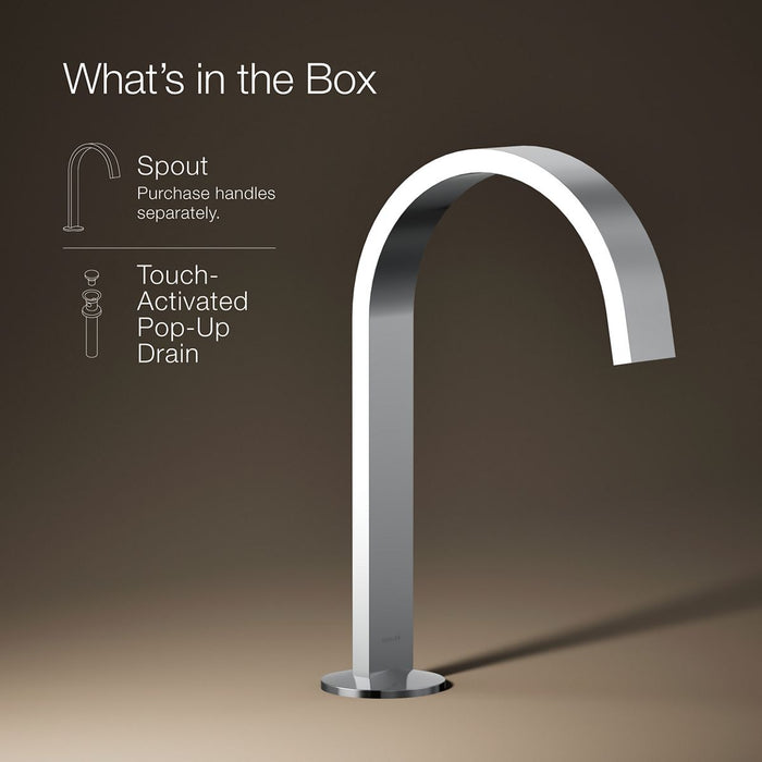 KOHLER K-77968 Components Bathroom sink faucet spout with Ribbon design, 1.2 gpm, polished chrome - view 5