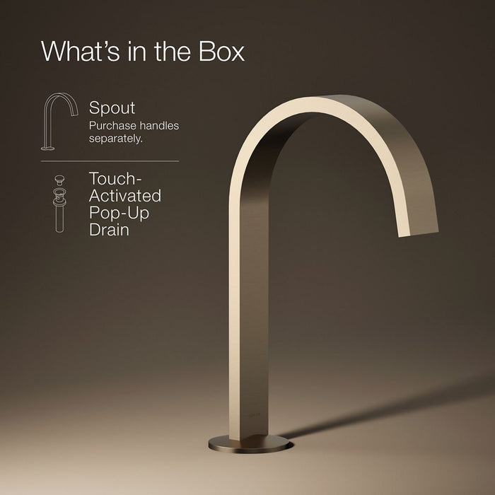 KOHLER K-77968 Components Bathroom sink faucet spout with Ribbon design, 1.2 gpm