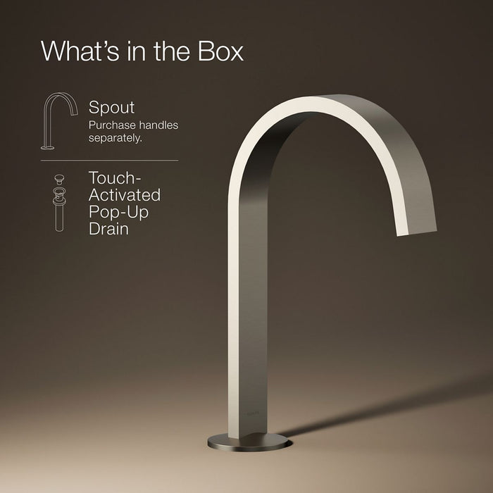 KOHLER K-77968 Components Bathroom sink faucet spout with Ribbon design, 1.2 gpm, vibrant brushed nickel - view 5