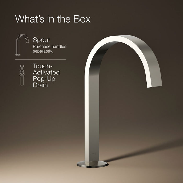 KOHLER K-77968 Components Bathroom sink faucet spout with Ribbon design, 1.2 gpm