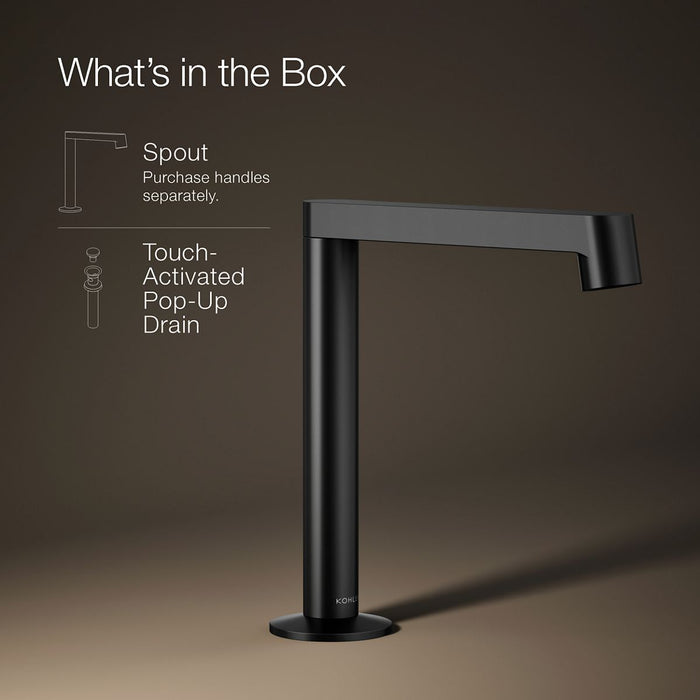 KOHLER K-77969 Components Bathroom sink faucet spout with Row design, 1.2 gpm, matte black - view 5