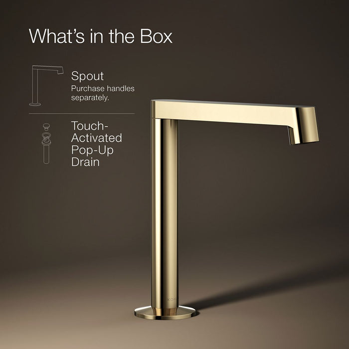 KOHLER K-77969 Components Bathroom sink faucet spout with Row design, 1.2 gpm, vibrant french gold - view 5