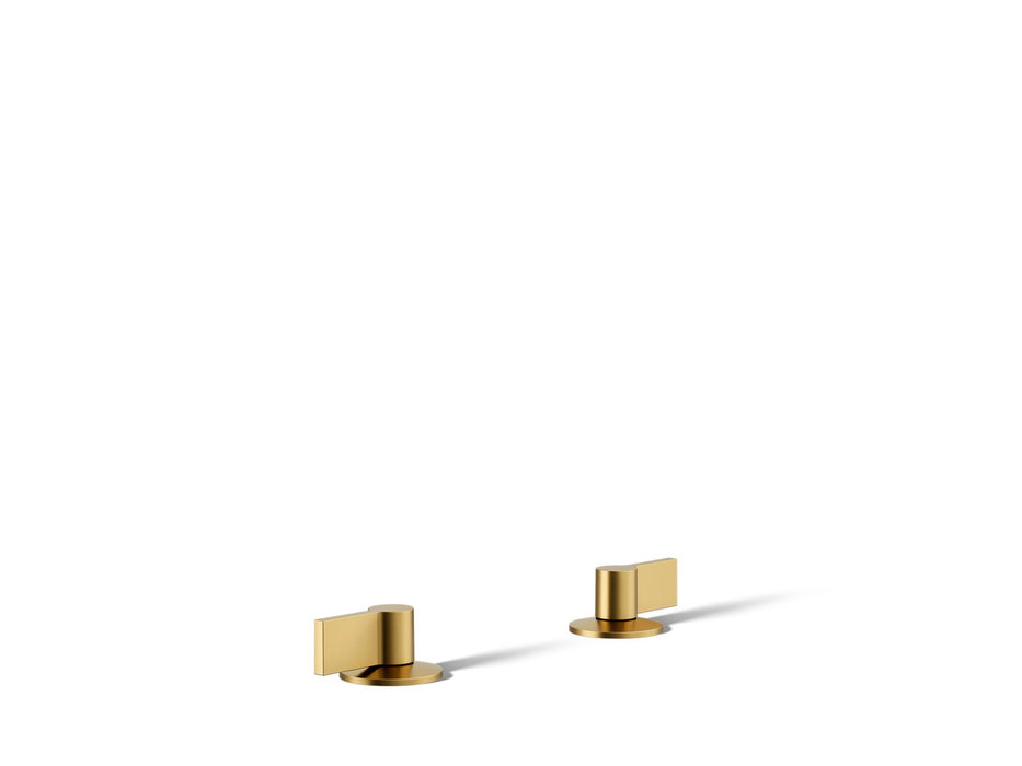 KOHLER K-77974-4 Components Lever bathroom sink faucet handles, vibrant brushed moderne brass