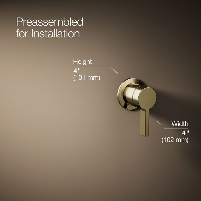 KOHLER K-77980-4 Components Wall-mount bathroom sink faucet handle, vibrant french gold - view 3