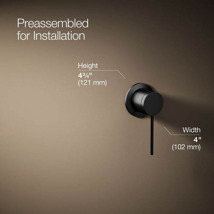 KOHLER K-77980-4A Components Wall-mount bathroom sink faucet handle, matte black - view 3