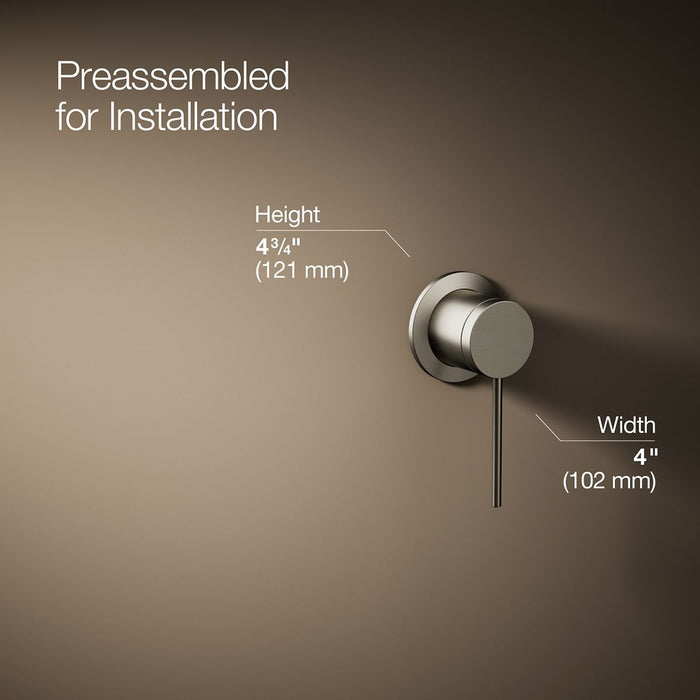 KOHLER K-77980-4A Components Wall-mount bathroom sink faucet handle, vibrant brushed nickel - view 3