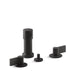 KOHLER K-77983-4 Components Widespread bidet faucet with Lever handles, matte black