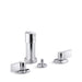 KOHLER K-77983-4 Components Widespread bidet faucet with Lever handles, polished chrome
