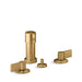 KOHLER K-77983-4 Components Widespread bidet faucet with Lever handles, vibrant brushed moderne brass