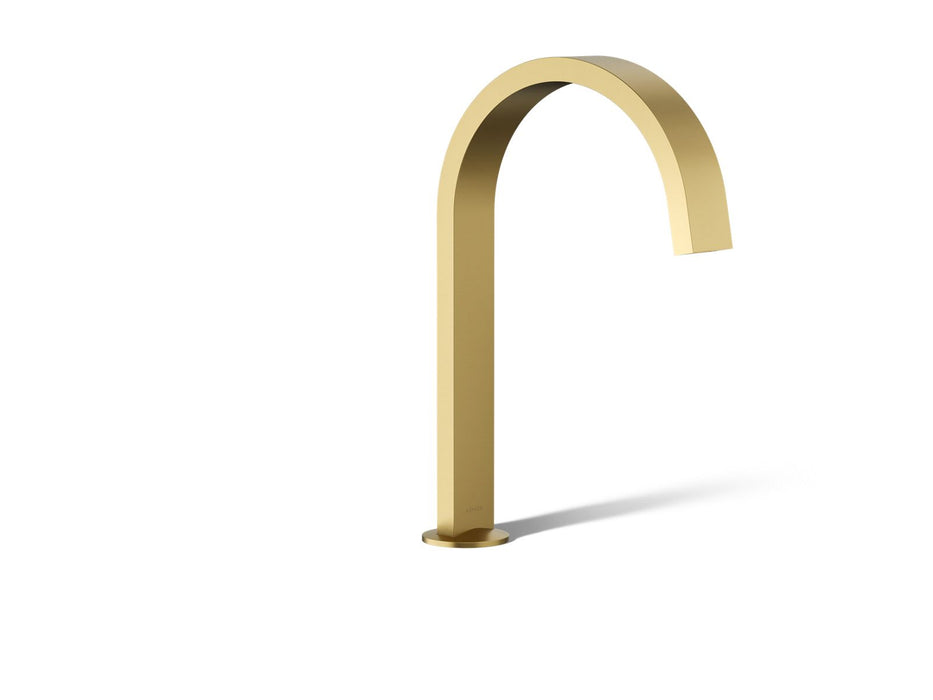 KOHLER K-77986 Components Deck-mount bath spout with Ribbon design, vibrant brushed moderne brass