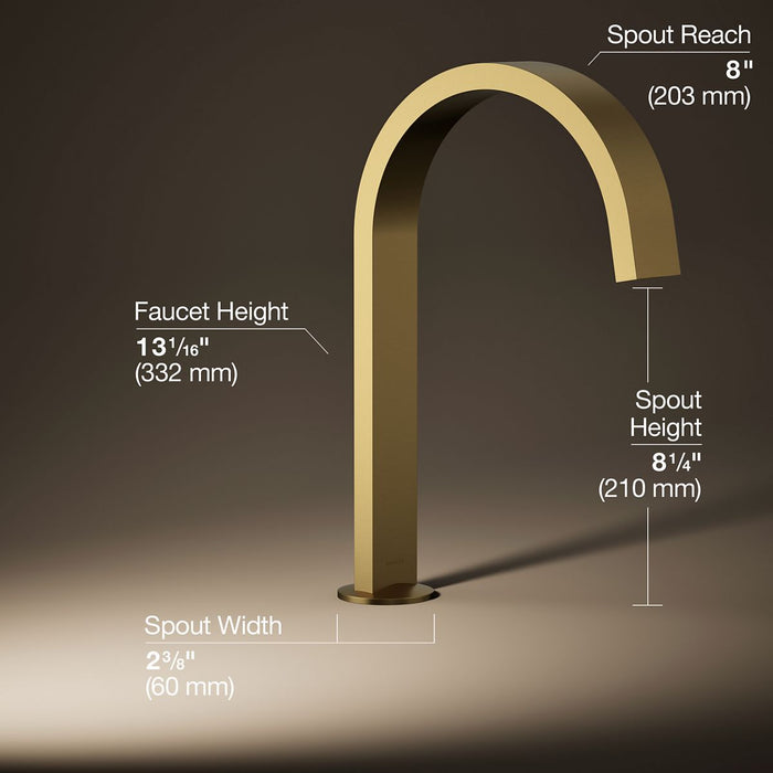 KOHLER K-77986 Components Deck-mount bath spout with Ribbon design, vibrant brushed moderne brass - view 4