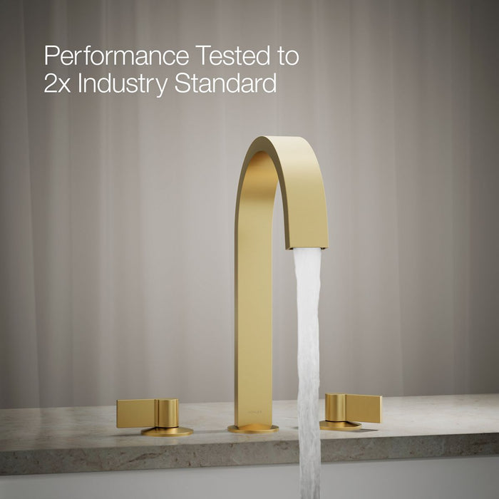 KOHLER K-77986 Components Deck-mount bath spout with Ribbon design, vibrant brushed moderne brass - view 5