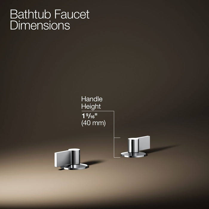 KOHLER K-77990-4 Components Deck-mount bath faucet handles with Lever design, polished chrome - view 2