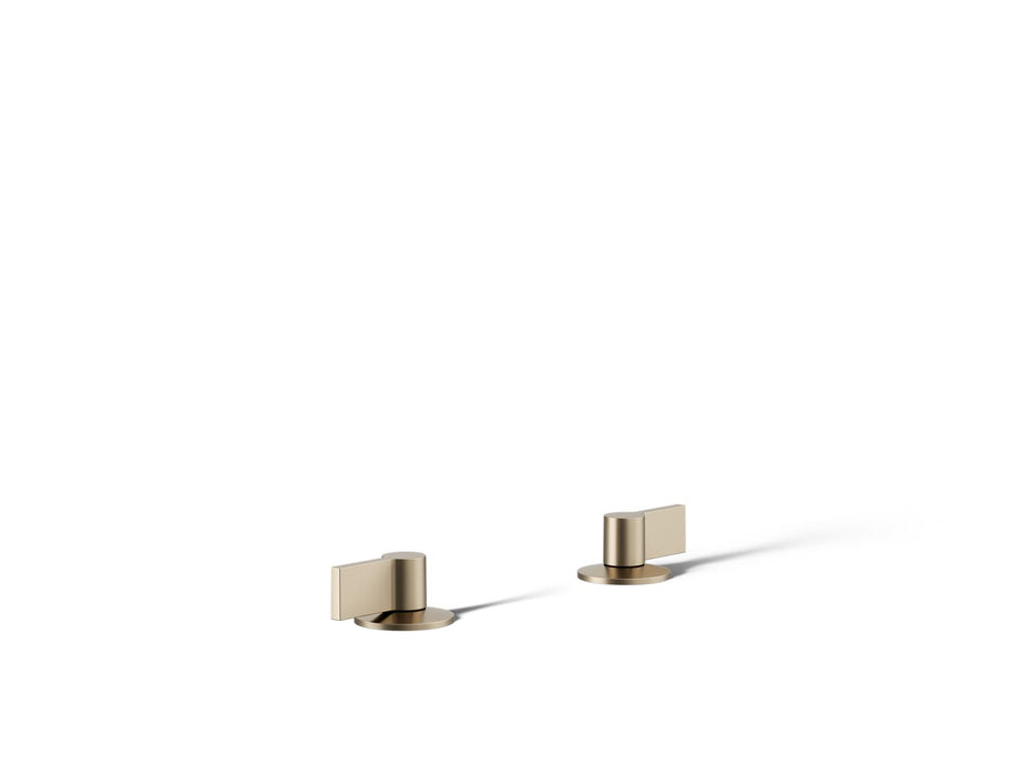 KOHLER K-77990-4 Components Deck-mount bath faucet handles with Lever design, vibrant brushed bronze