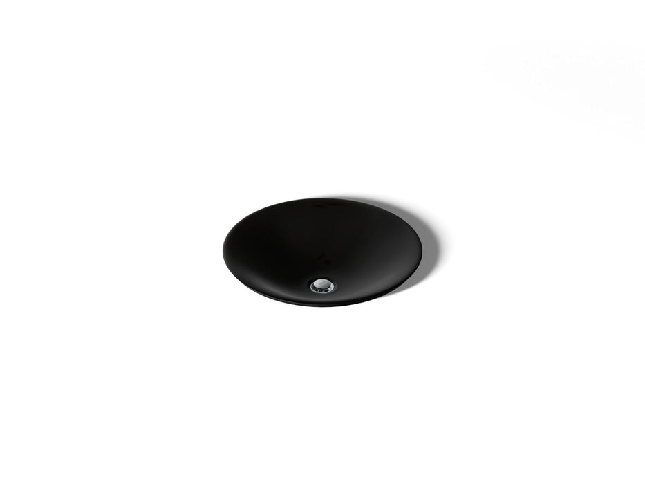 KOHLER K-7806 Carillon 17-3/4" round drop-in bathroom sink, no overflow, black black