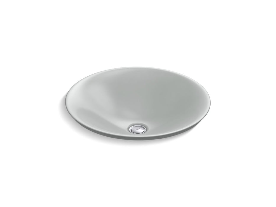 KOHLER K-7806 Carillon 17-3/4" round drop-in bathroom sink, no overflow, ice grey